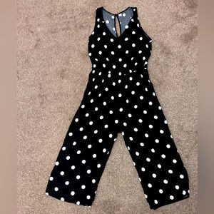 Old Navy Polka Dot Jumpsuit, wide leg with pockets. Size L.